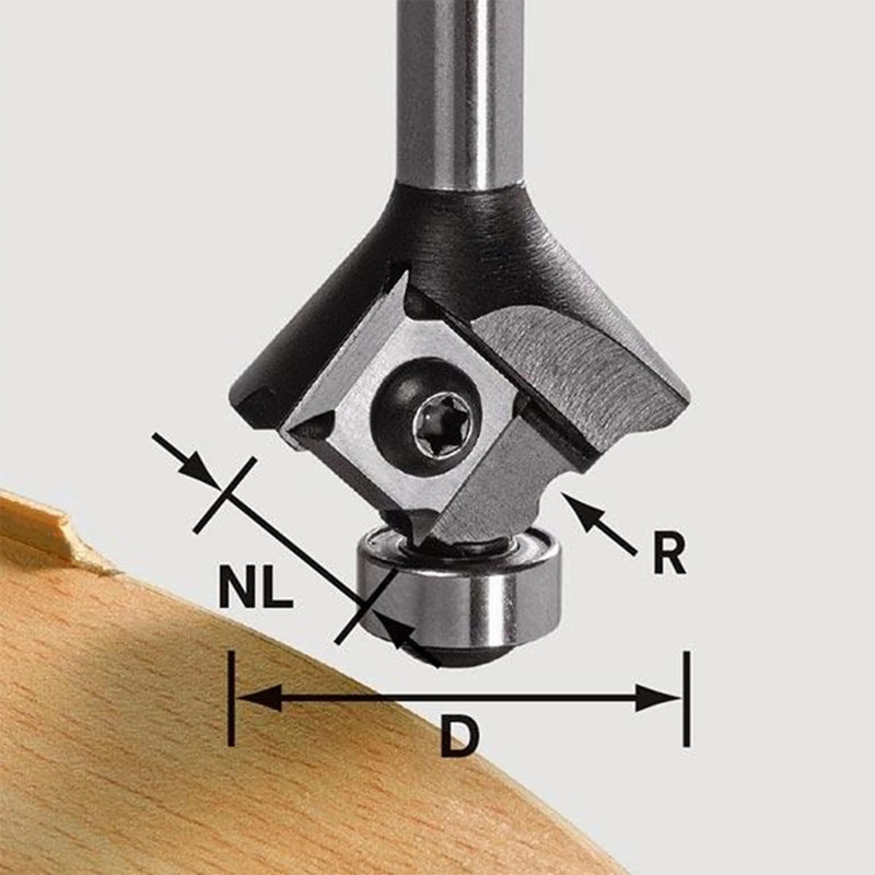 Radius Router Bit - 28 mm D - 3 mm CL - Cutting Radius:3 mm